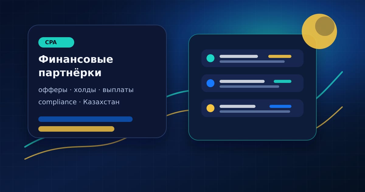 Редакционная иллюстрация к материалу «Рейтинг финансовых партнёрок Казахстана: CPA-сети, банки и МФО»