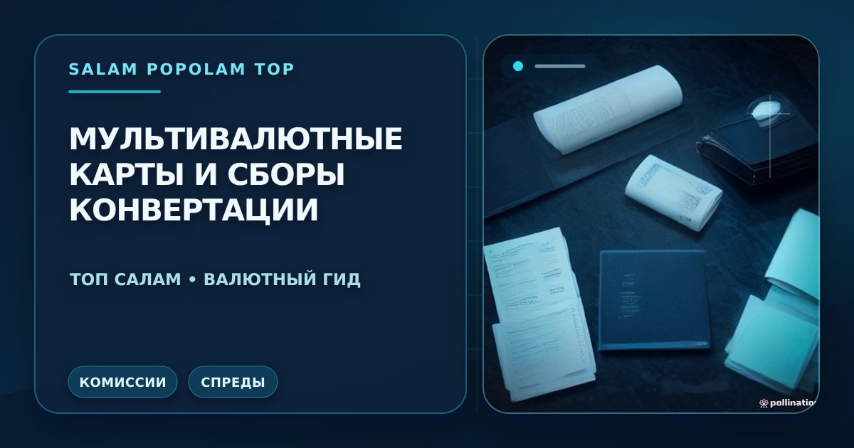 Редакционная иллюстрация: мультивалютные банковские карты Казахстана и комиссии за конвертацию валют в 2026 году