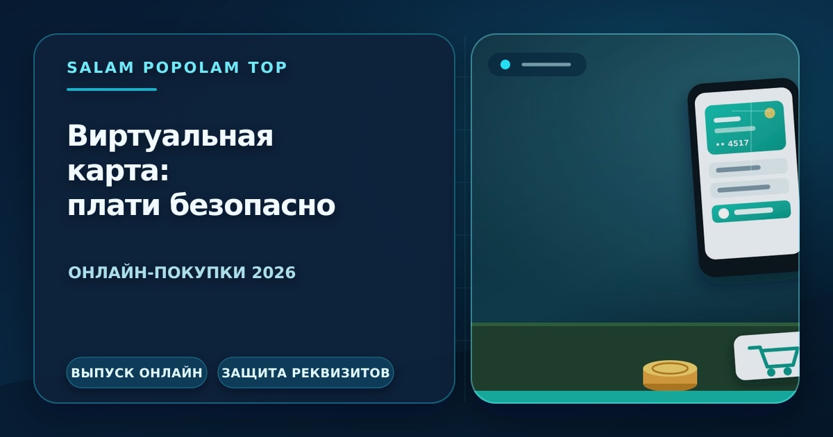Редакционная иллюстрация: виртуальная карта для интернет-покупок — смартфон с цифровой картой на экране, корзина онлайн-магазина и щит защиты