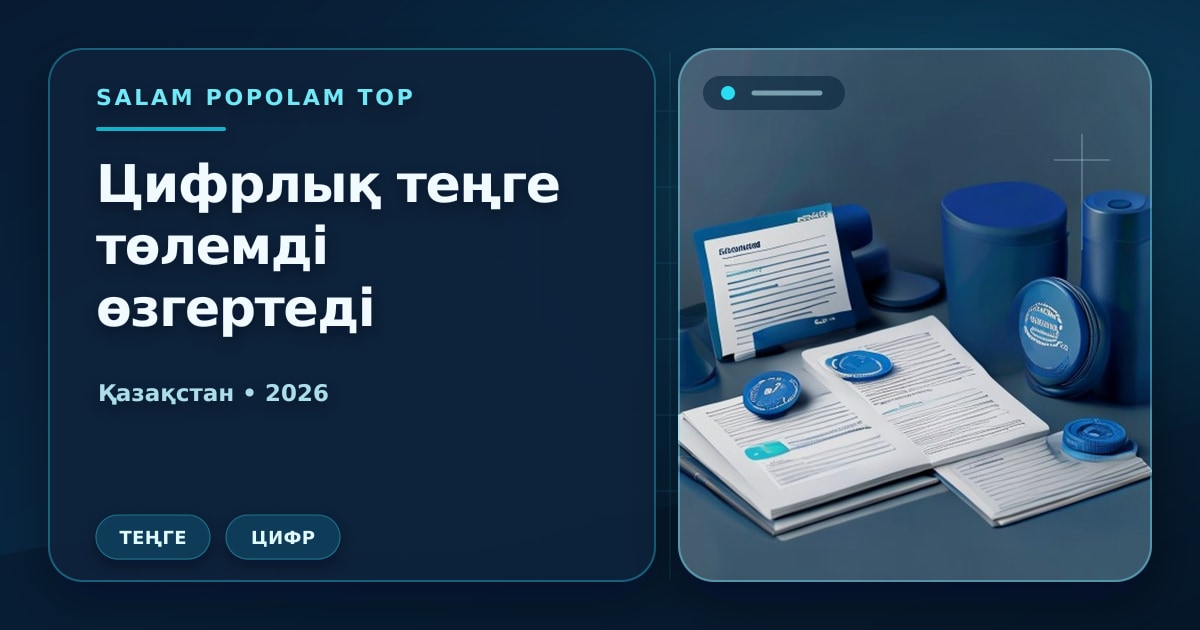 Иллюстрация Salam Popolam Top: Цифровой тенге в Казахстане: что уже работает и почему это не «новая крипта»