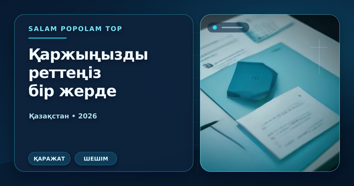 Редакционная обложка Салам Пополам Топ: Как работает внесудебное банкротство в Казахстане с 19.03.2026: порог 6 920 000 ₸