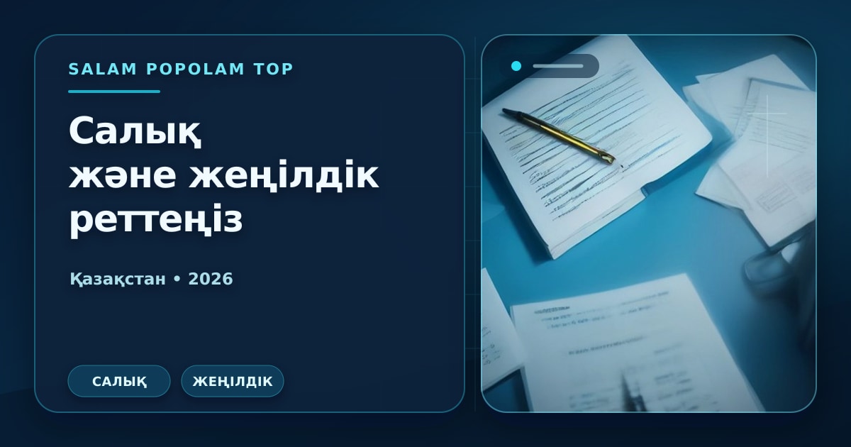 Редакционная обложка Салам Пополам Топ: Как считать ИПН с зарплаты в 2026 году: ставки, вычеты, формула