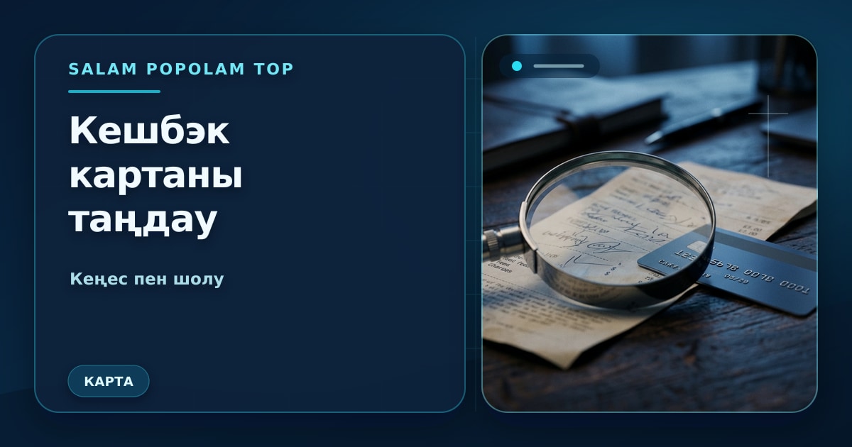 SalamPopolam: Кешбэк картаны таңдау