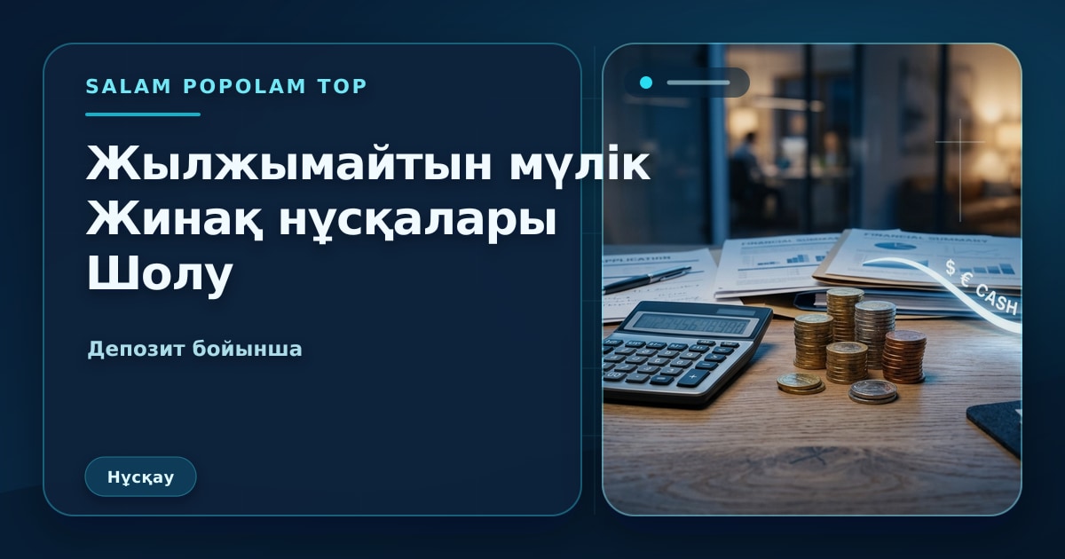 SalamPopolam: Жылжымайтын мүлікке жинақ депозиттері