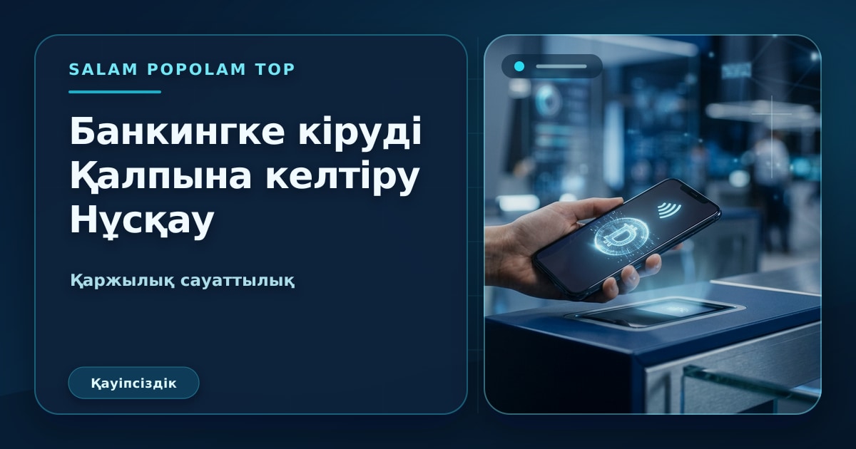 SalamPopolam: Онлайн банкингке кіруді қалпына