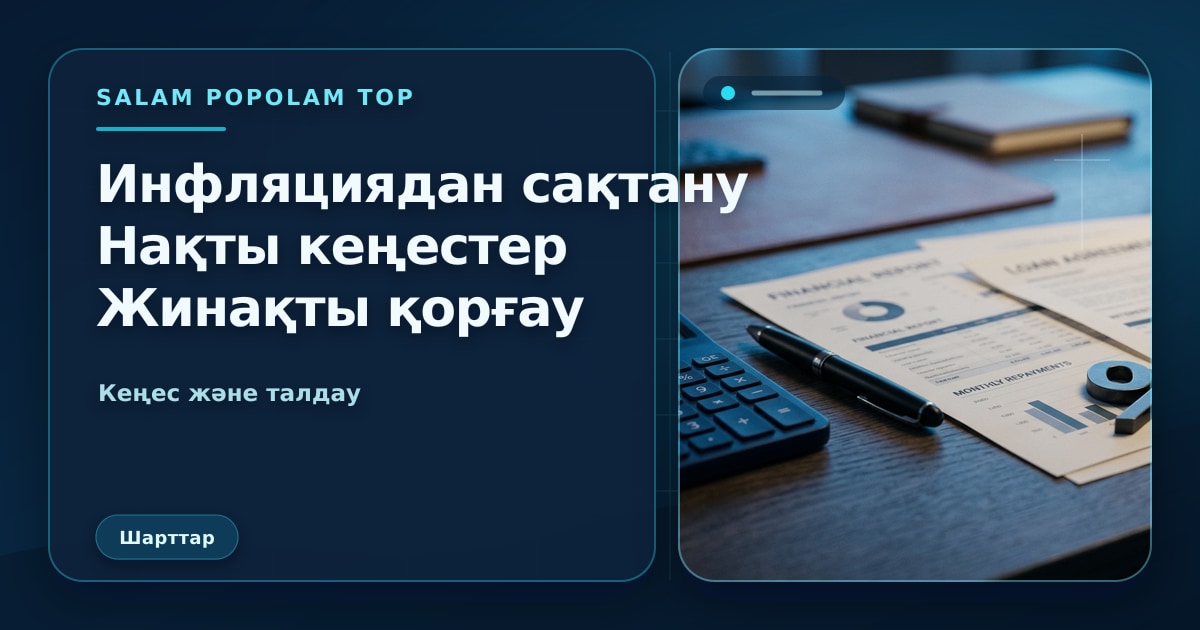 SalamPopolam: Инфляциядан қорғау жинақты сақтау