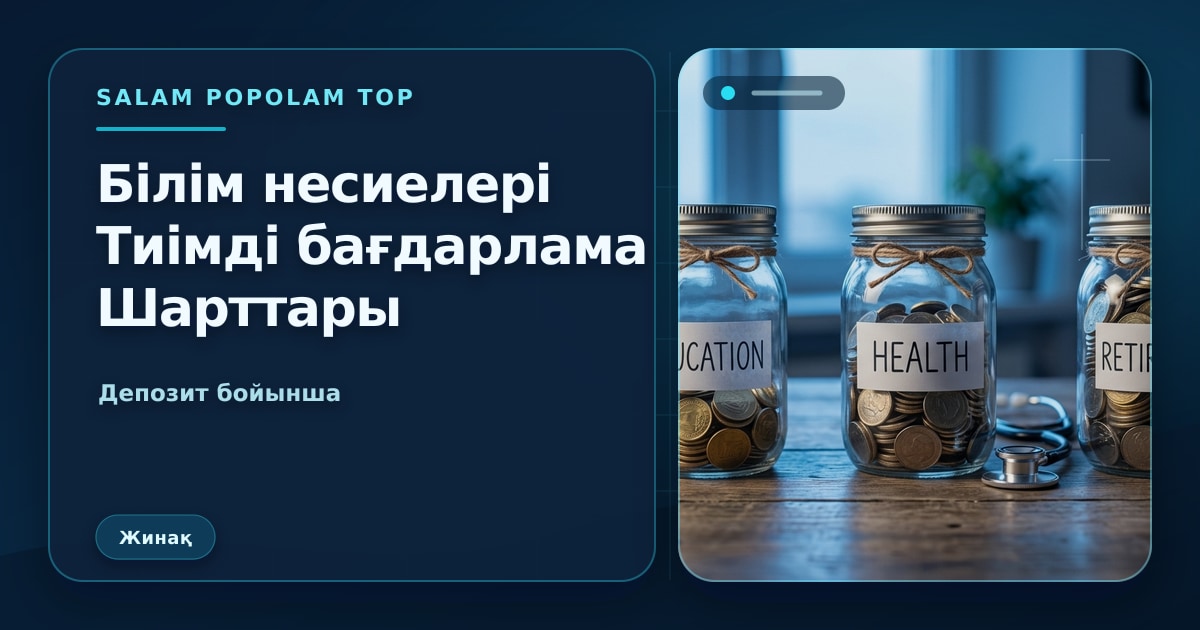 SalamPopolam: Білім беру несиесі тиімді бағдарламаны